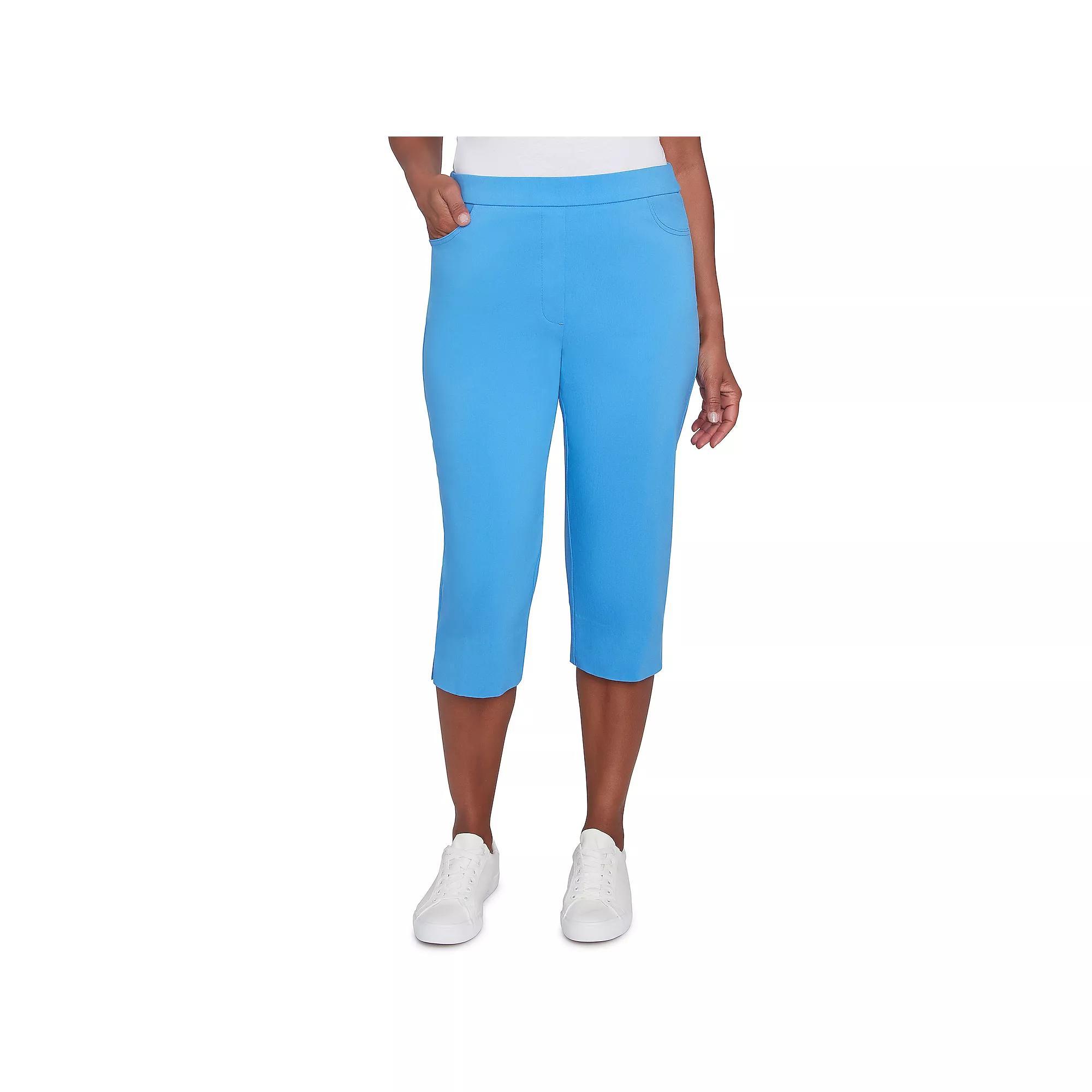 Petite Alfred Dunner Allure Classic Clamdigger Pants, Women's, Size: 18 Petite, Blue Product Image
