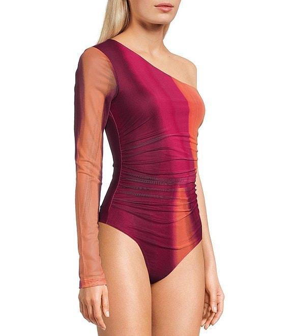 GB Abstract Mesh One Shoulder Bodysuit Product Image