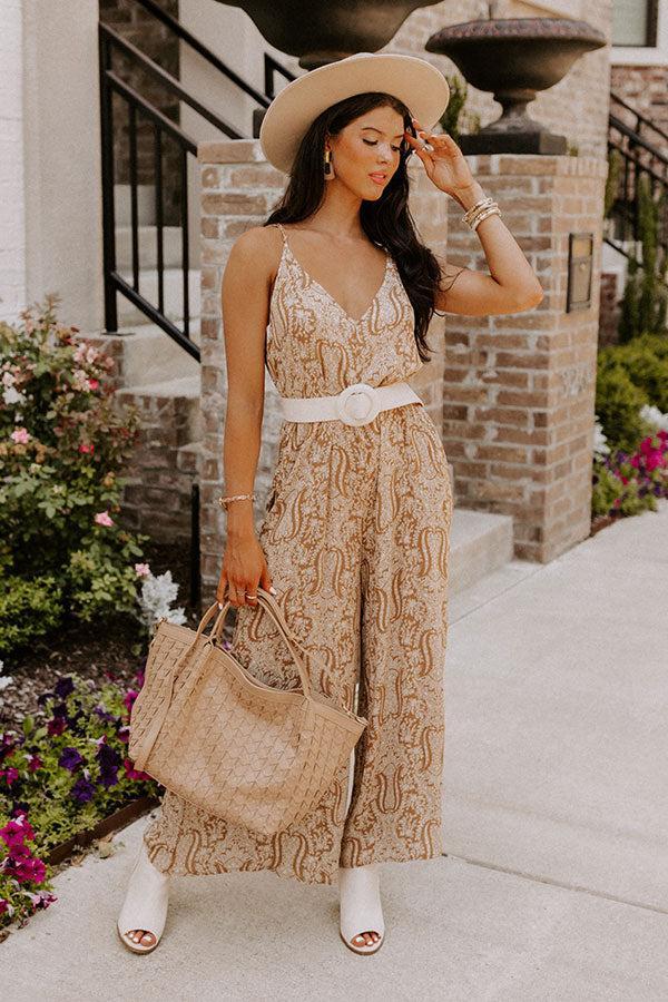 Drawn To The Beach Jumpsuit In Mustard Product Image