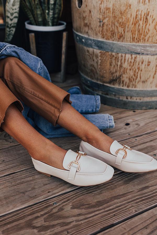 The Molly Faux Leather Loafer in Cream Product Image