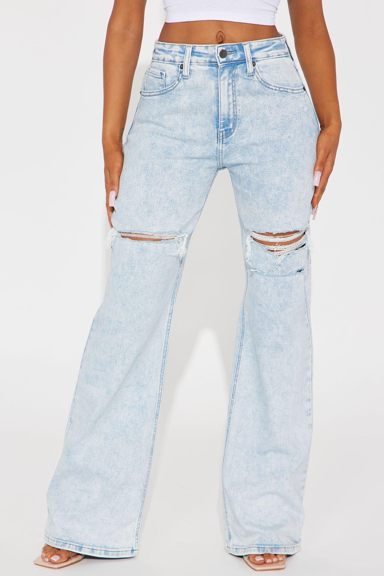 Remi Ripped Stretch Baggy Jeans - Vintage Wash Product Image