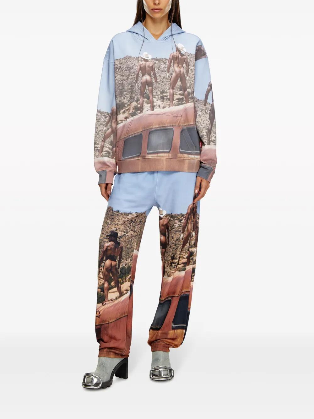 x ToFF photograph-print organic cotton hoodie Product Image
