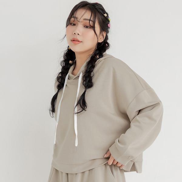 [L-3XL] High Waist Plain Sweat Shorts Product Image