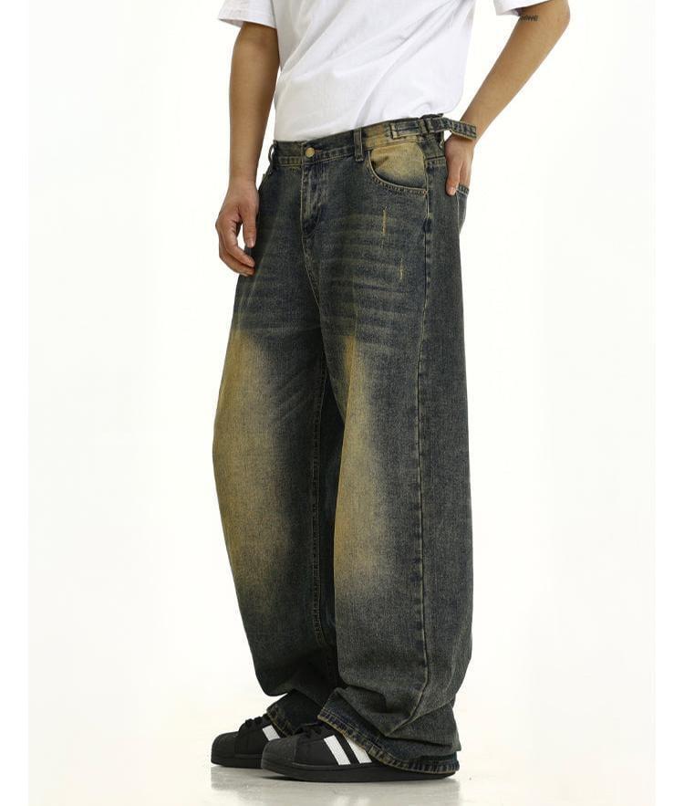 RT No. 11953 WASHED BLUE DENIM STRAIGHT JEANS Product Image