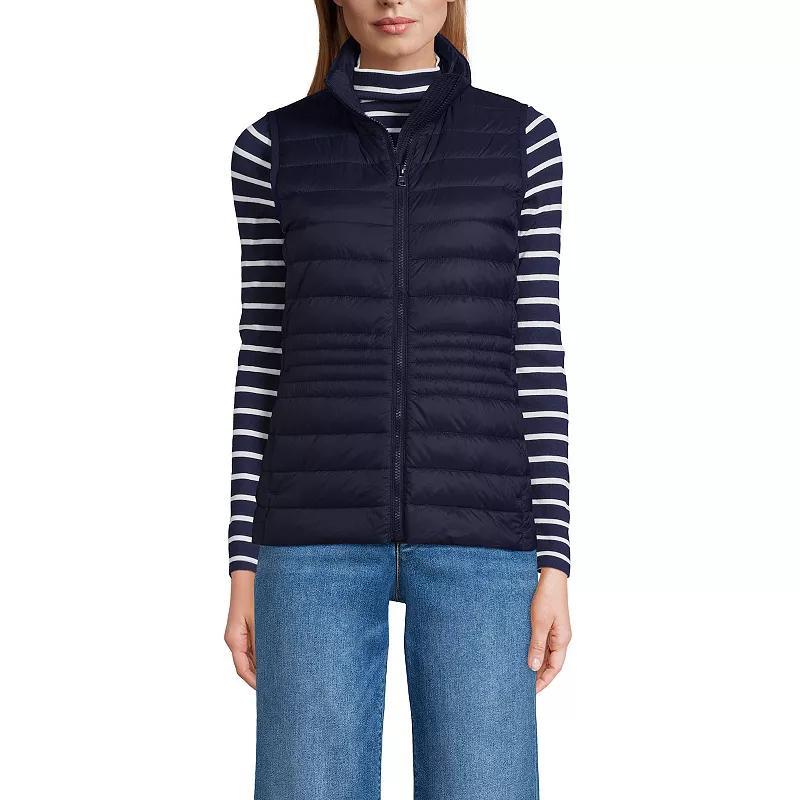 Women's Lands' End Wanderweight Packable Down Vest, Size: Small, Deep  Blue Product Image