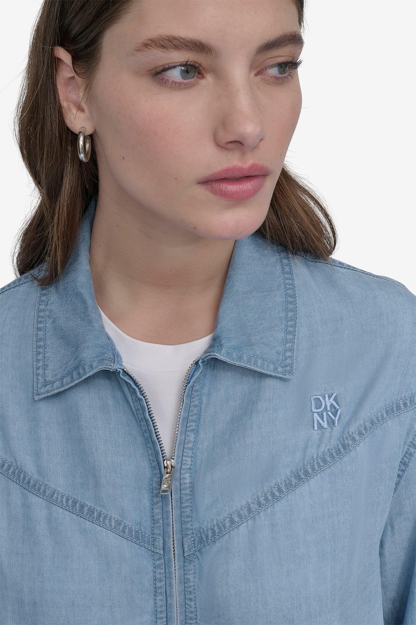 LONG SLEEVE ZIP FRONT TENCEL BOMBER Product Image