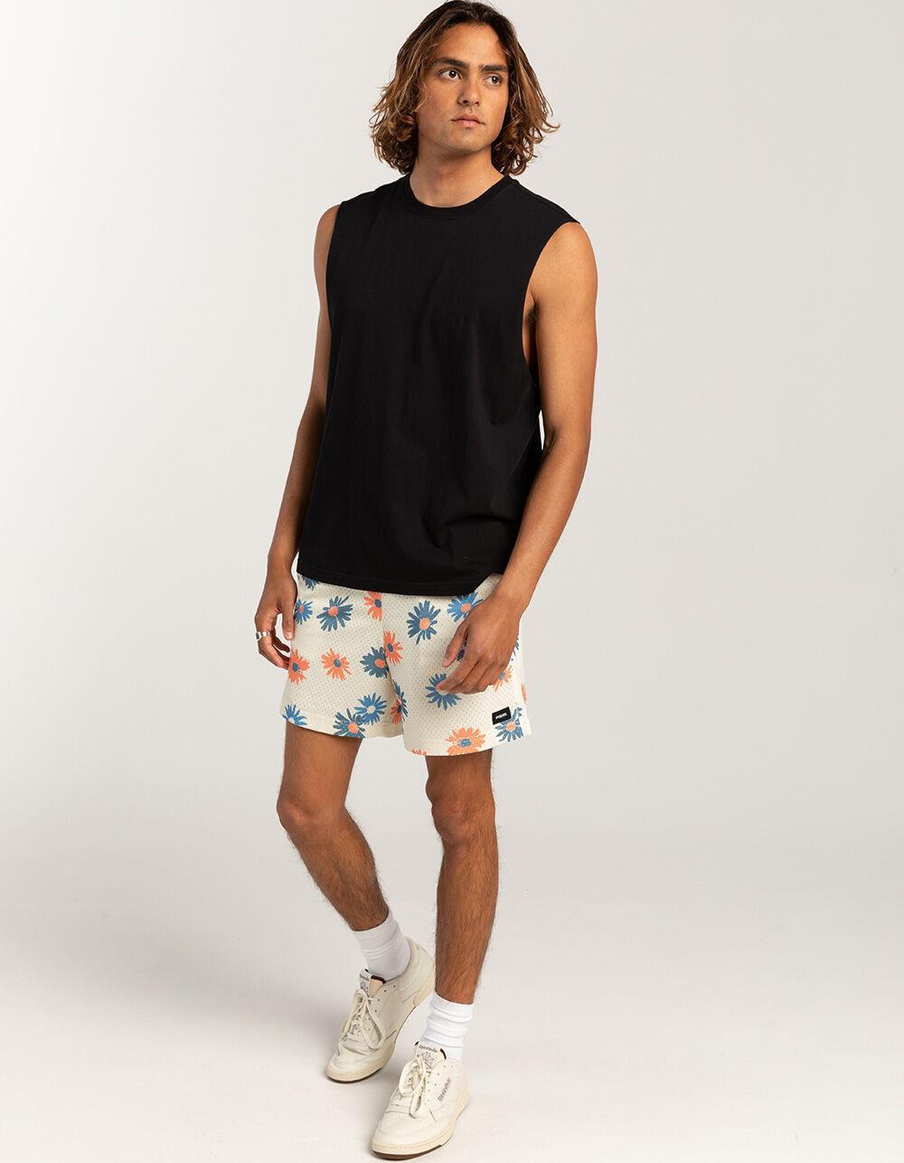 RSQ Mens 6" Mesh Shorts - Cream Combo Product Image