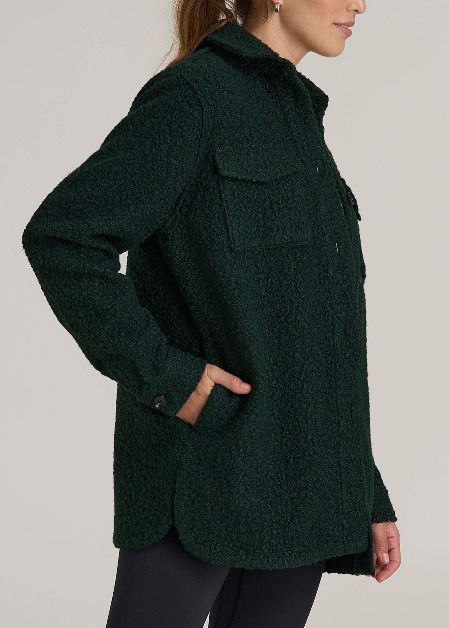 Relaxed Boucle Tall Women's Shacket in Pine Grove Product Image