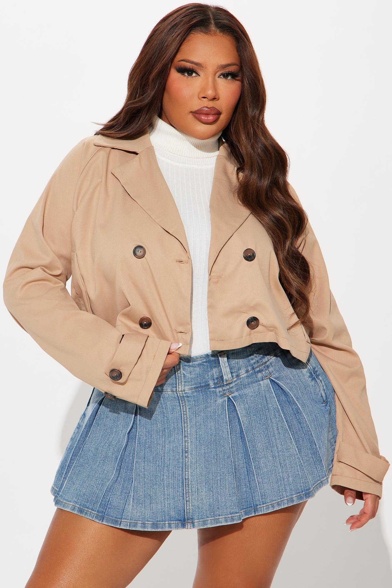Rainy Days Cropped Trench - Khaki Product Image