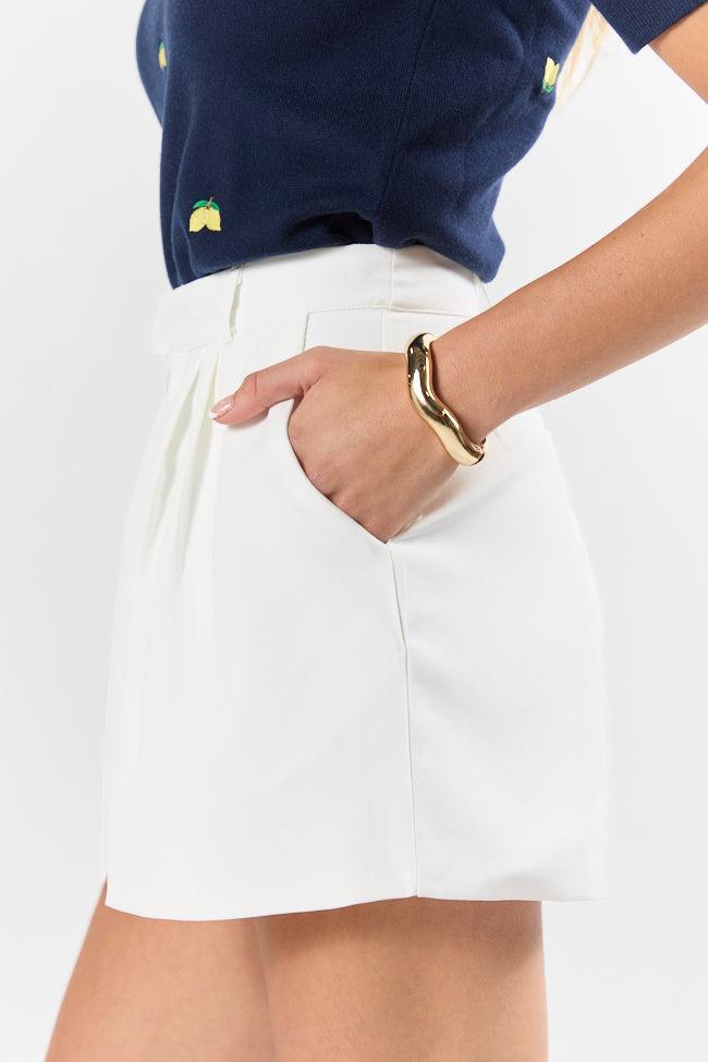 Fresh Path Ivory Tailored Shorts FINAL SALE Product Image