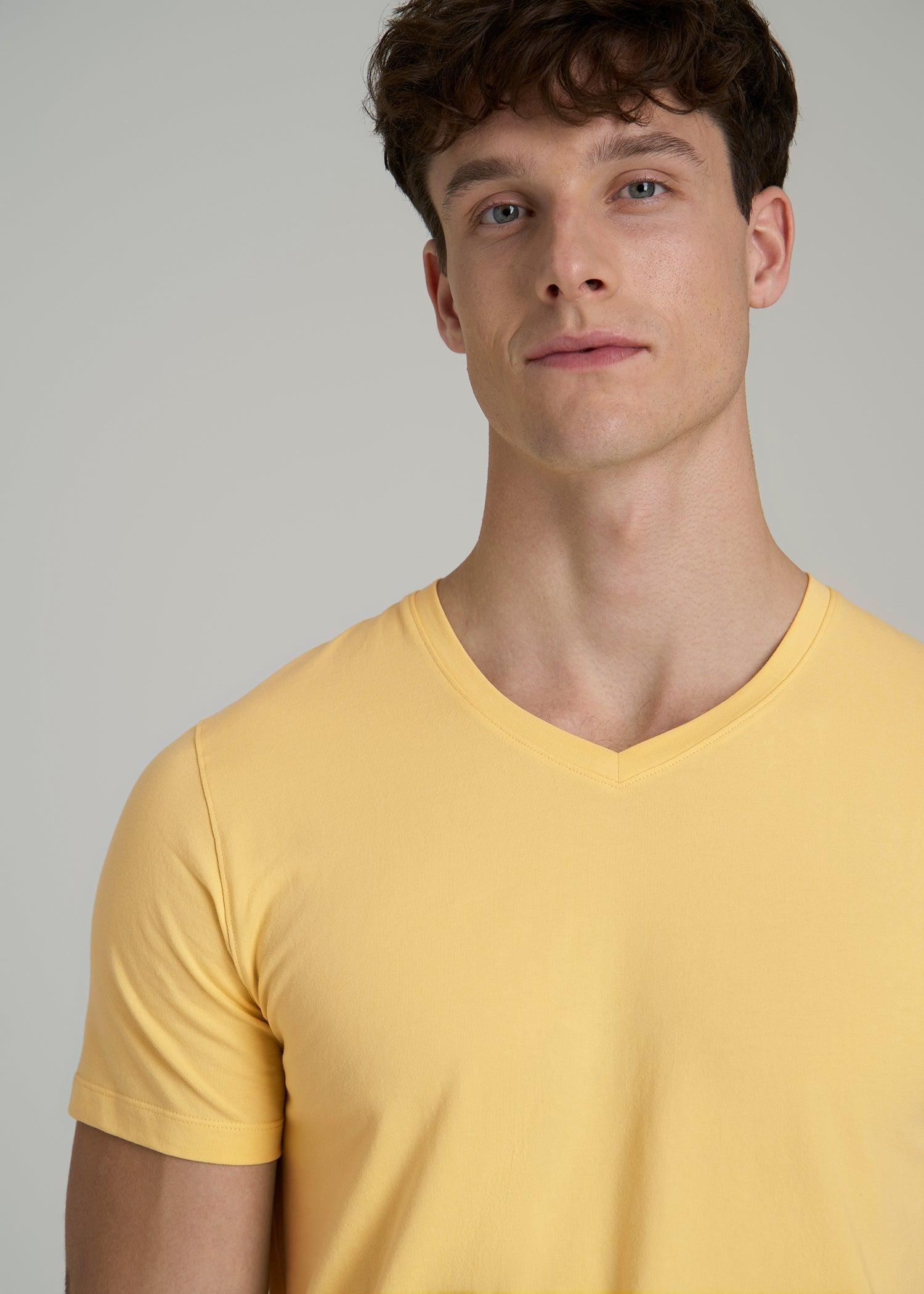 The Essential MODERN-FIT V-Neck Tee for Tall Men in Lemon Drop Product Image