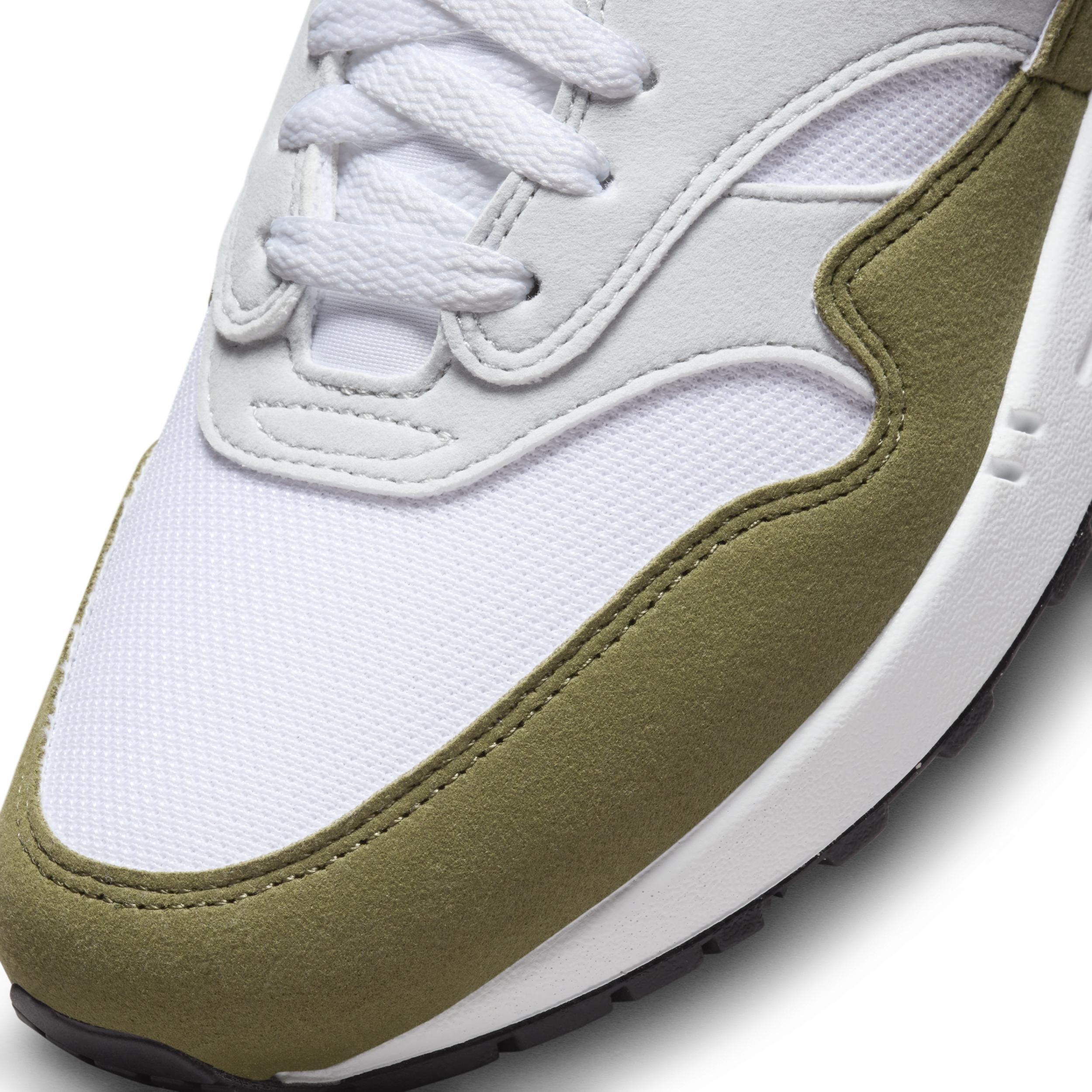 Nike Mens Air Max 1 - Running Shoes White/Black/Grey Product Image