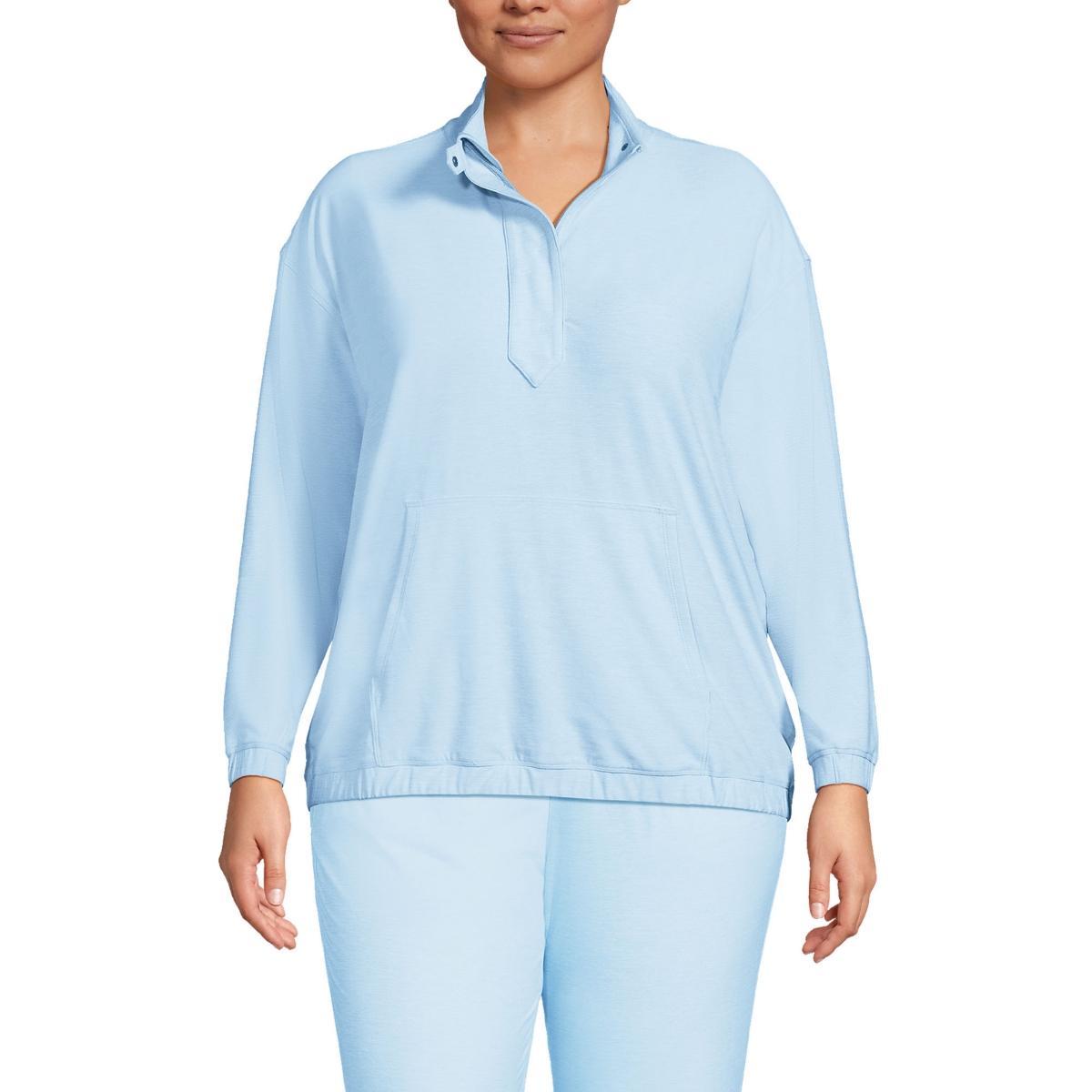 Womens Lands End Performance UPF 50 Quarter Zip Pullover Red Space Dye Product Image