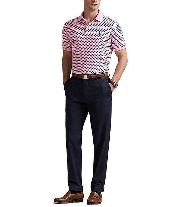 Polo Ralph Lauren Classic-Fit Soft Cotton Printed Carmel Pink Short-Sleeve Polo Shirt Product Image