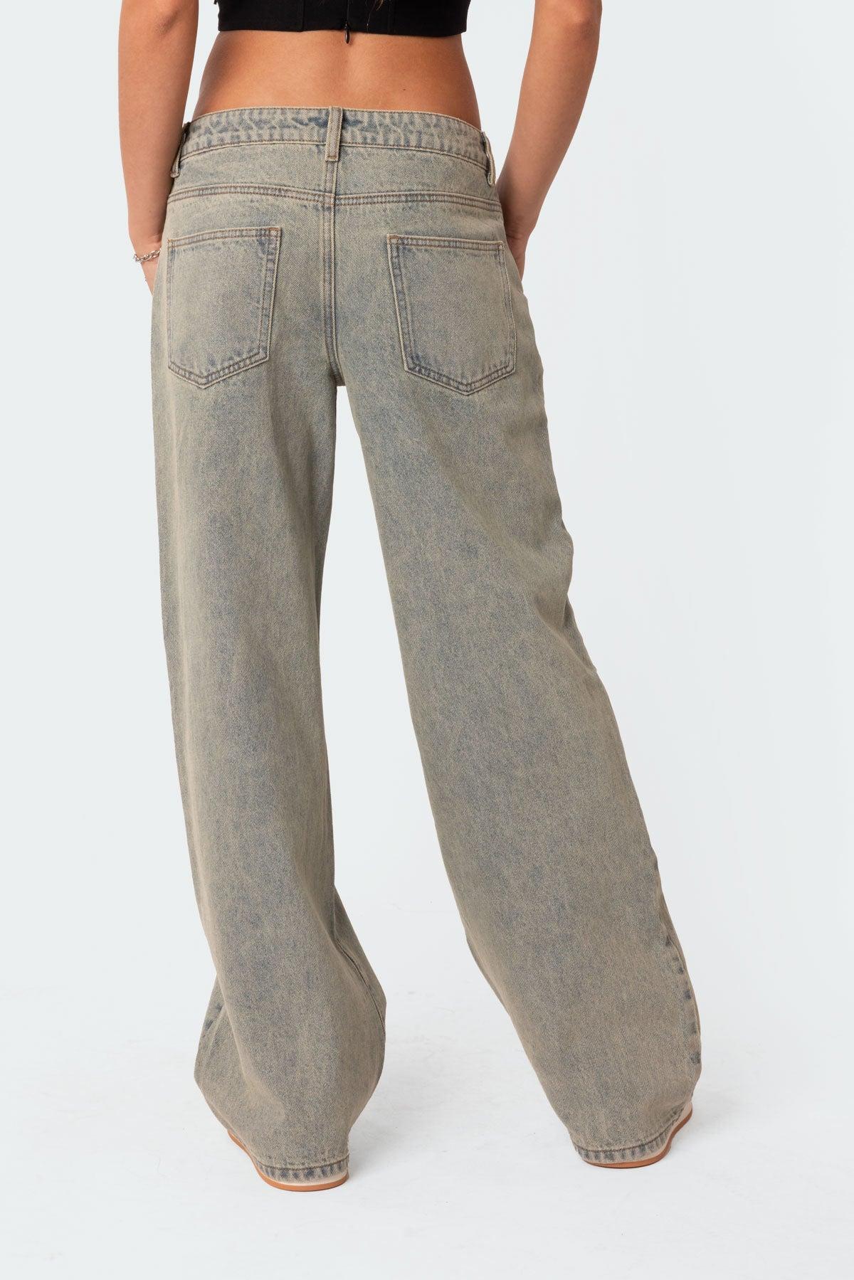 Magda Low Rise Acid Wash Jeans Product Image