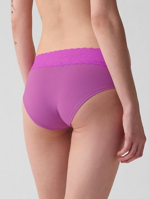 Organic Stretch Cotton Lace-Trim Hipster Product Image
