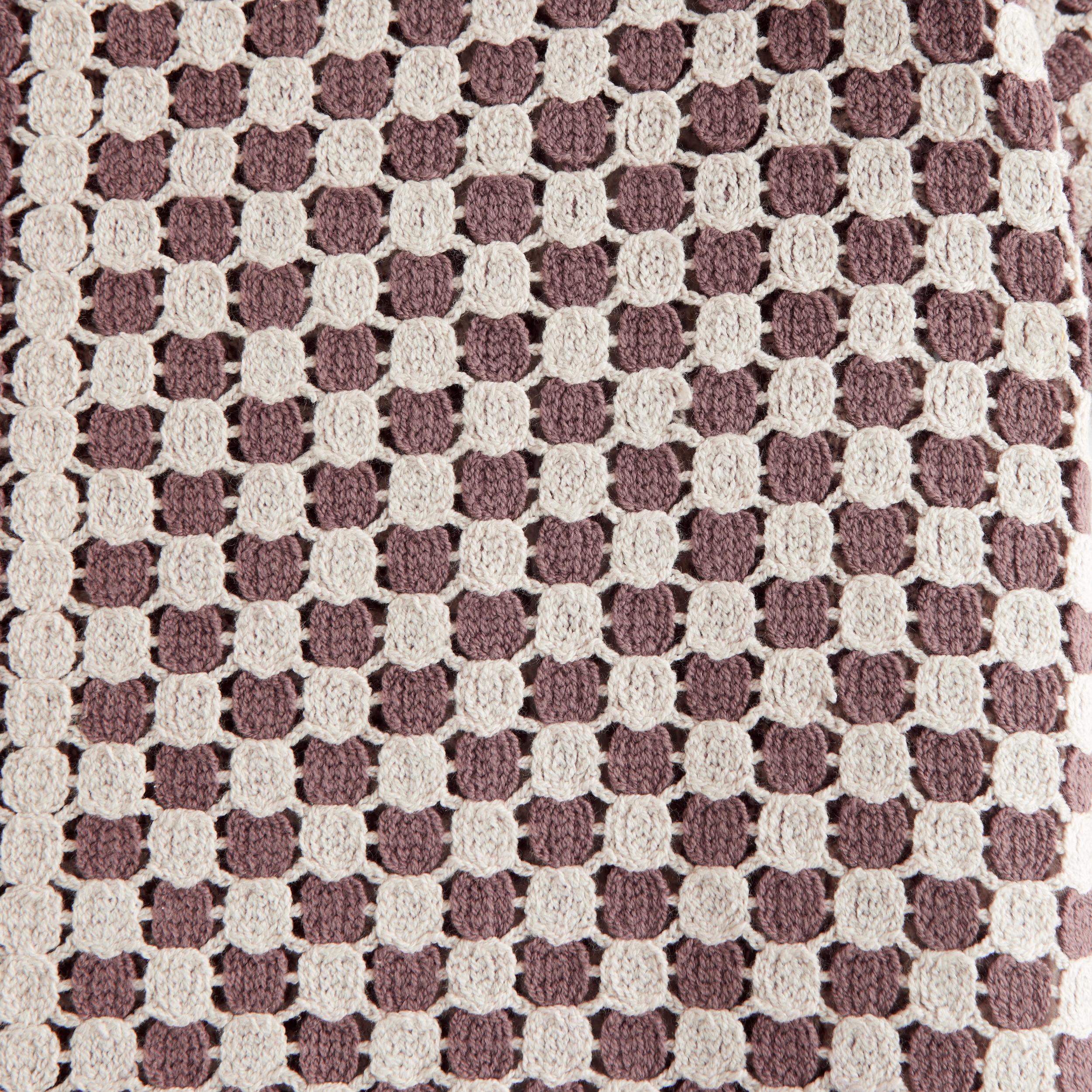 Crochet-Style Border Stripe Button-Through Sweater Polo Product Image