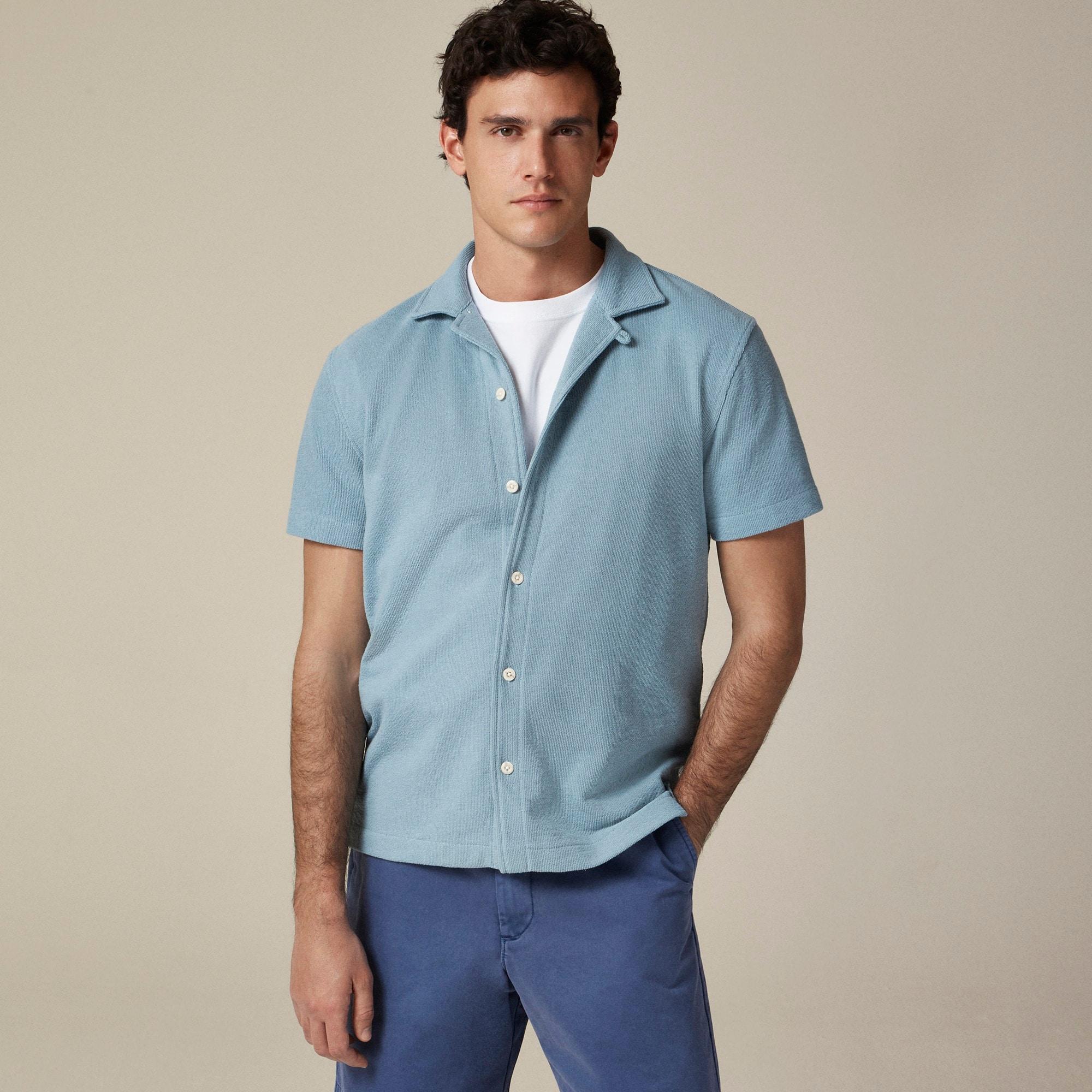 Textured camp-collar sweater-tee Product Image