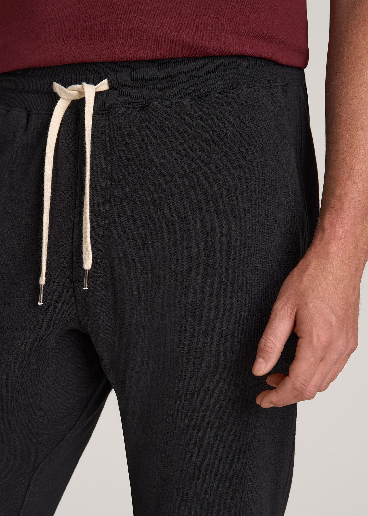 LJ&S Brushed Terrycloth Sweatpants for Tall Men in Vintage Black Product Image