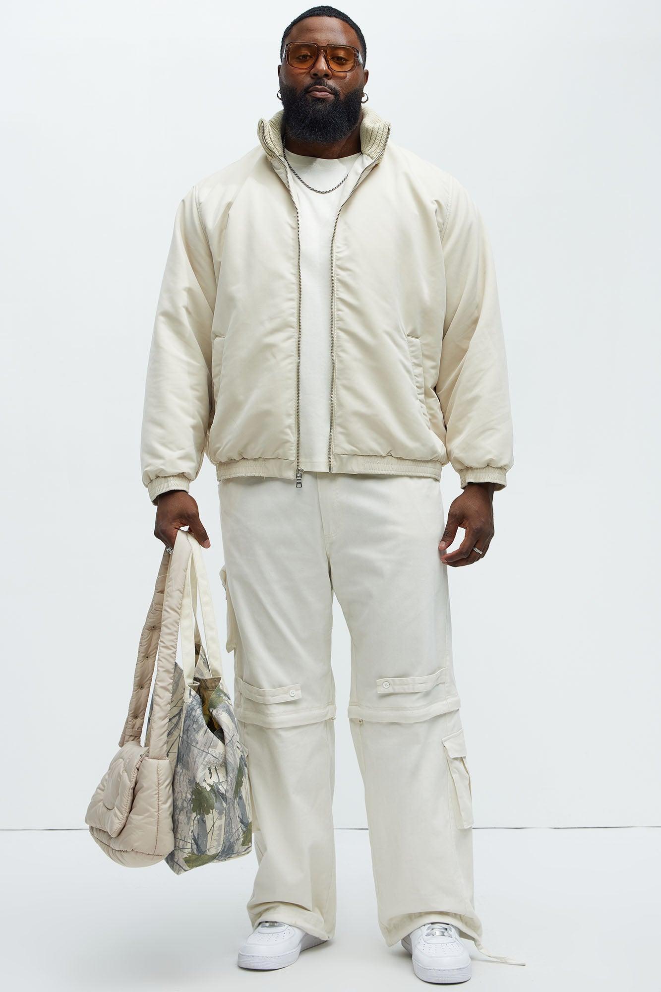 Back To U Bomber Jacket - Beige Product Image