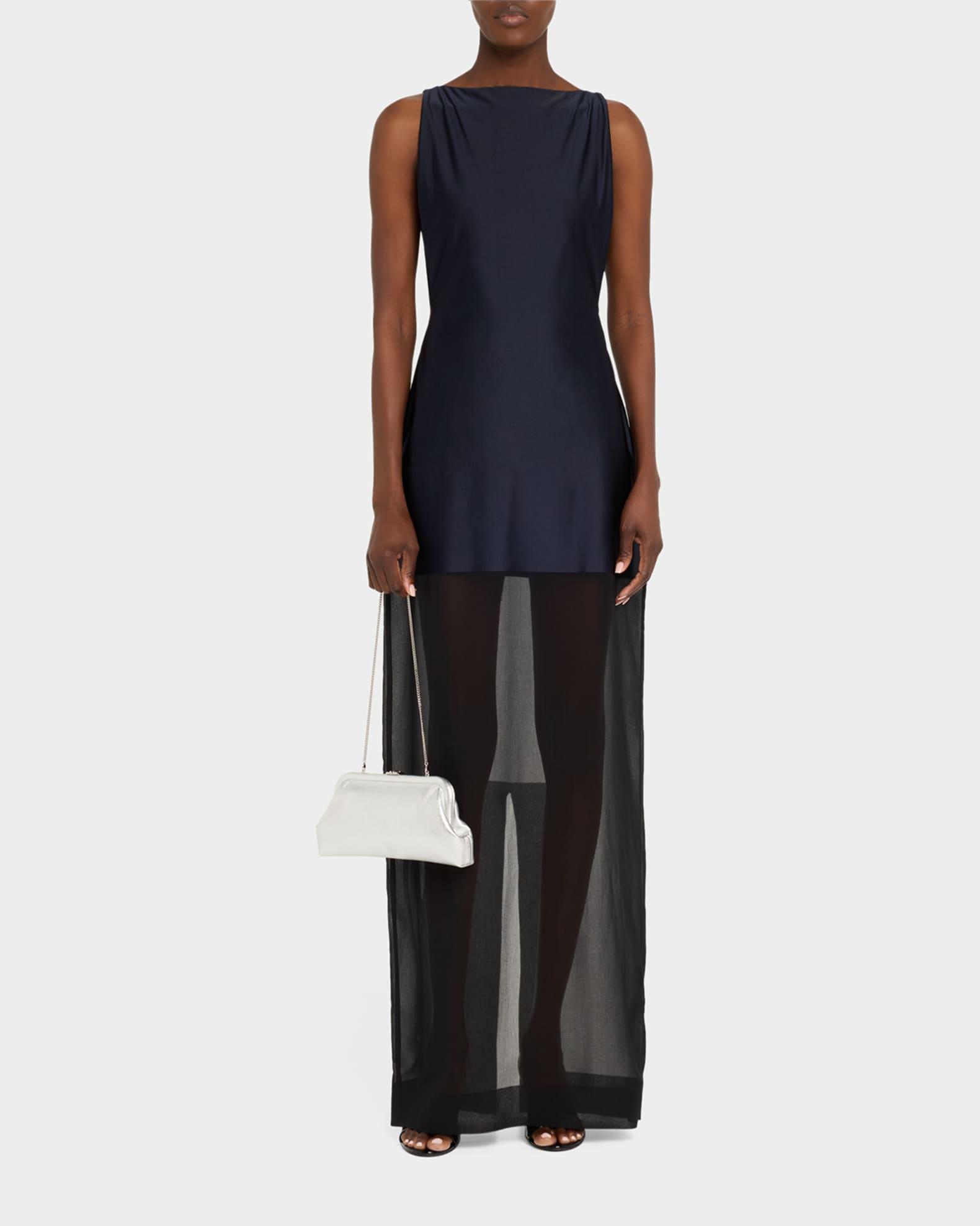 Skylar Frame Metallic Leather Clutch Bag  Product Image