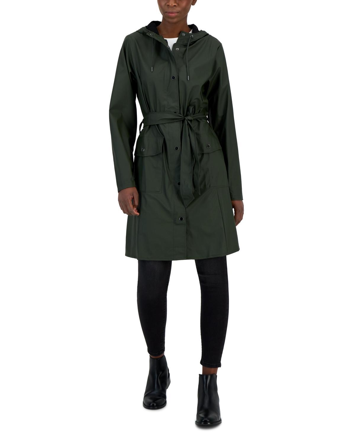 Curve Belted Trench Coat with Drawstring Hood Product Image