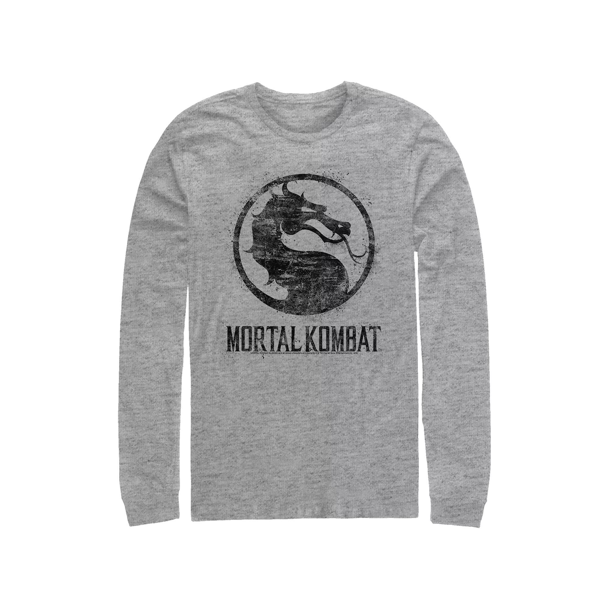 Men's Mortal Kombat Splatter Logo Graphic Tee, Size: Medium, Athletic Grey Product Image