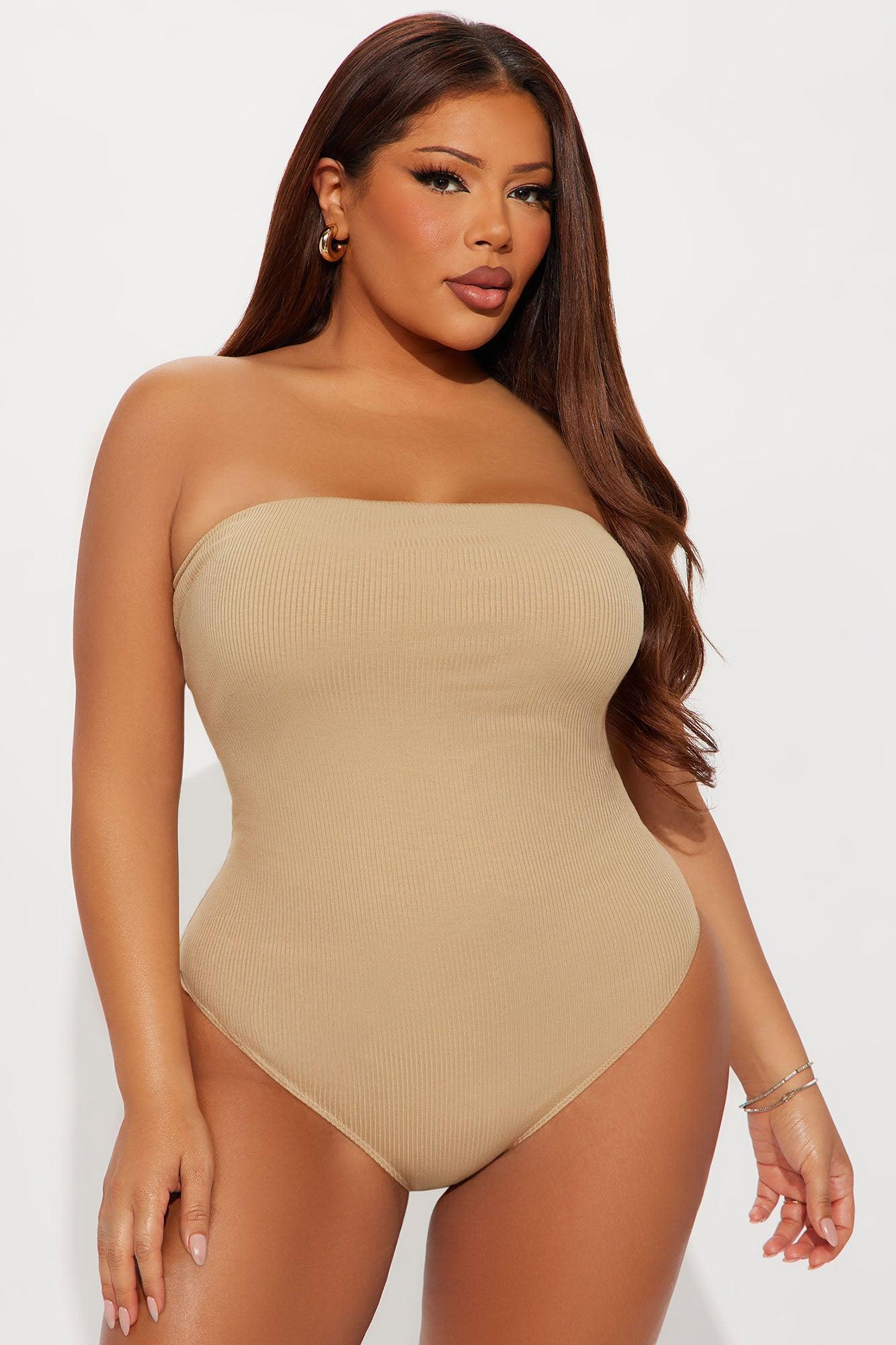 Demi Double Lined Tube Bodysuit - Nude Product Image