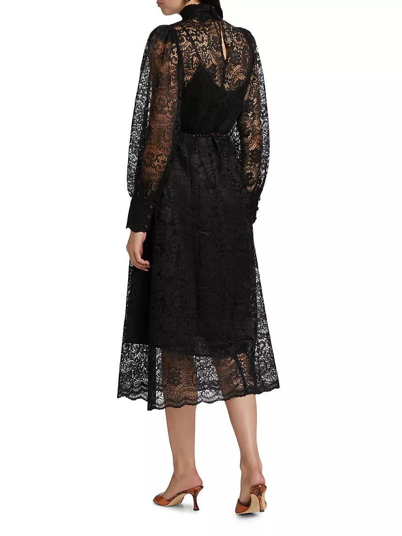 Lace Tie-Waist Midi-Dress Product Image