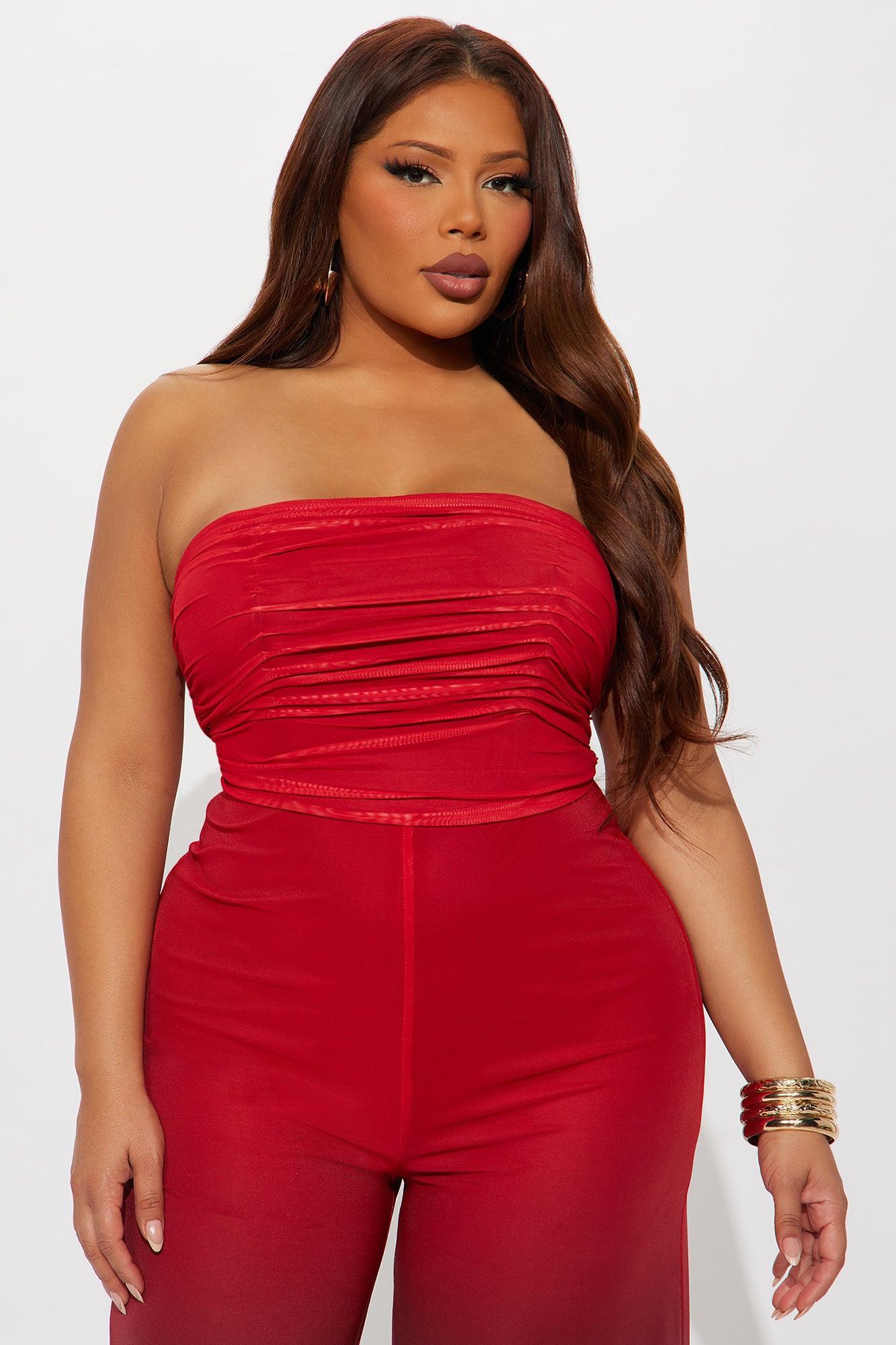 Sipping Mai Tais Mesh Jumpsuit - Red/combo Product Image