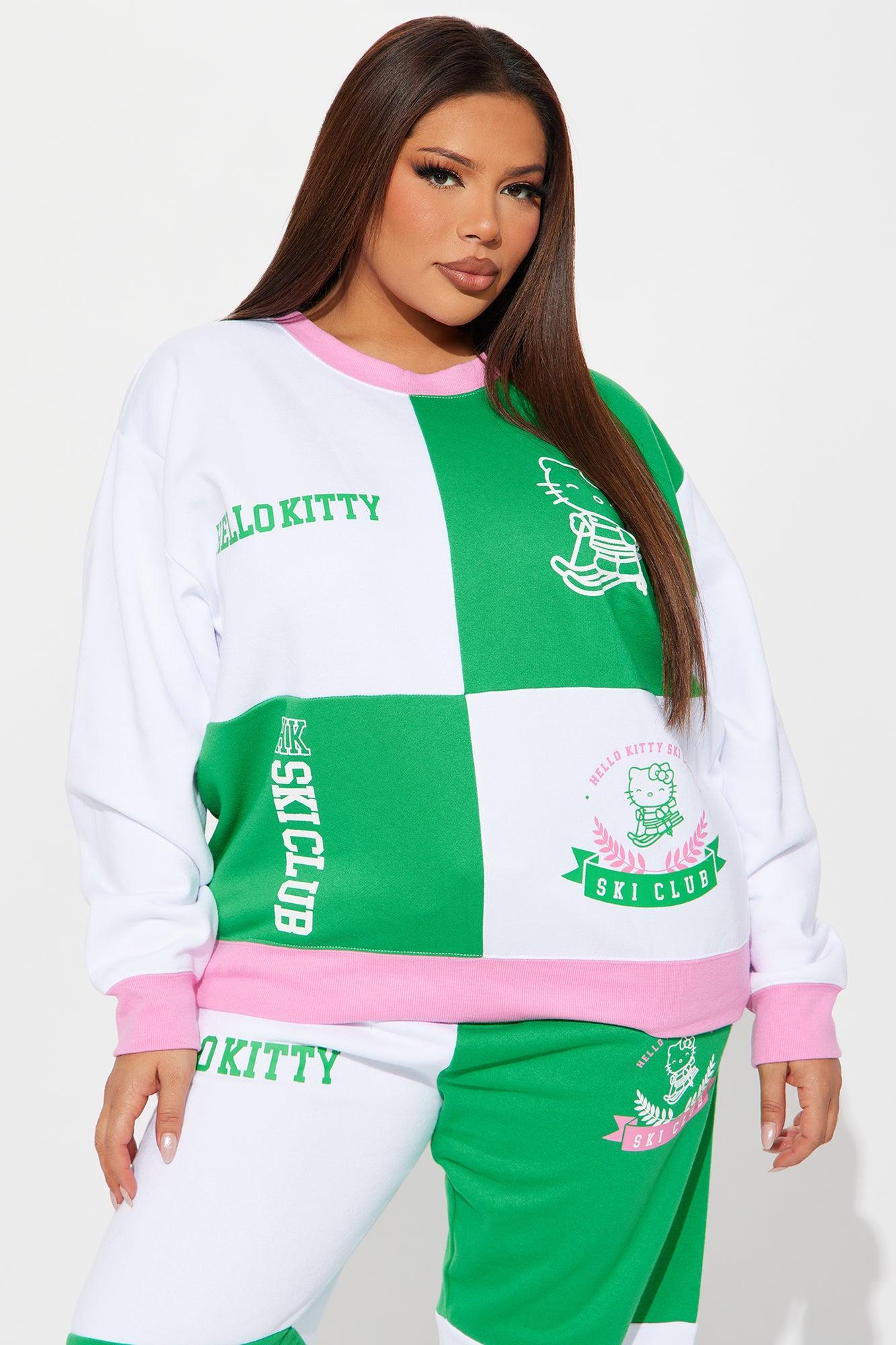 Hello Kitty Ski Club Oversized Sweatshirt  - White/combo Product Image