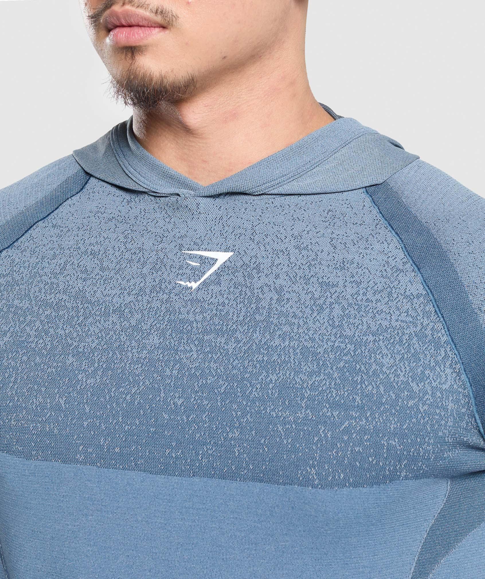 Gymshark Shadow Seamless Hoodie - Faded Blue Male Product Image