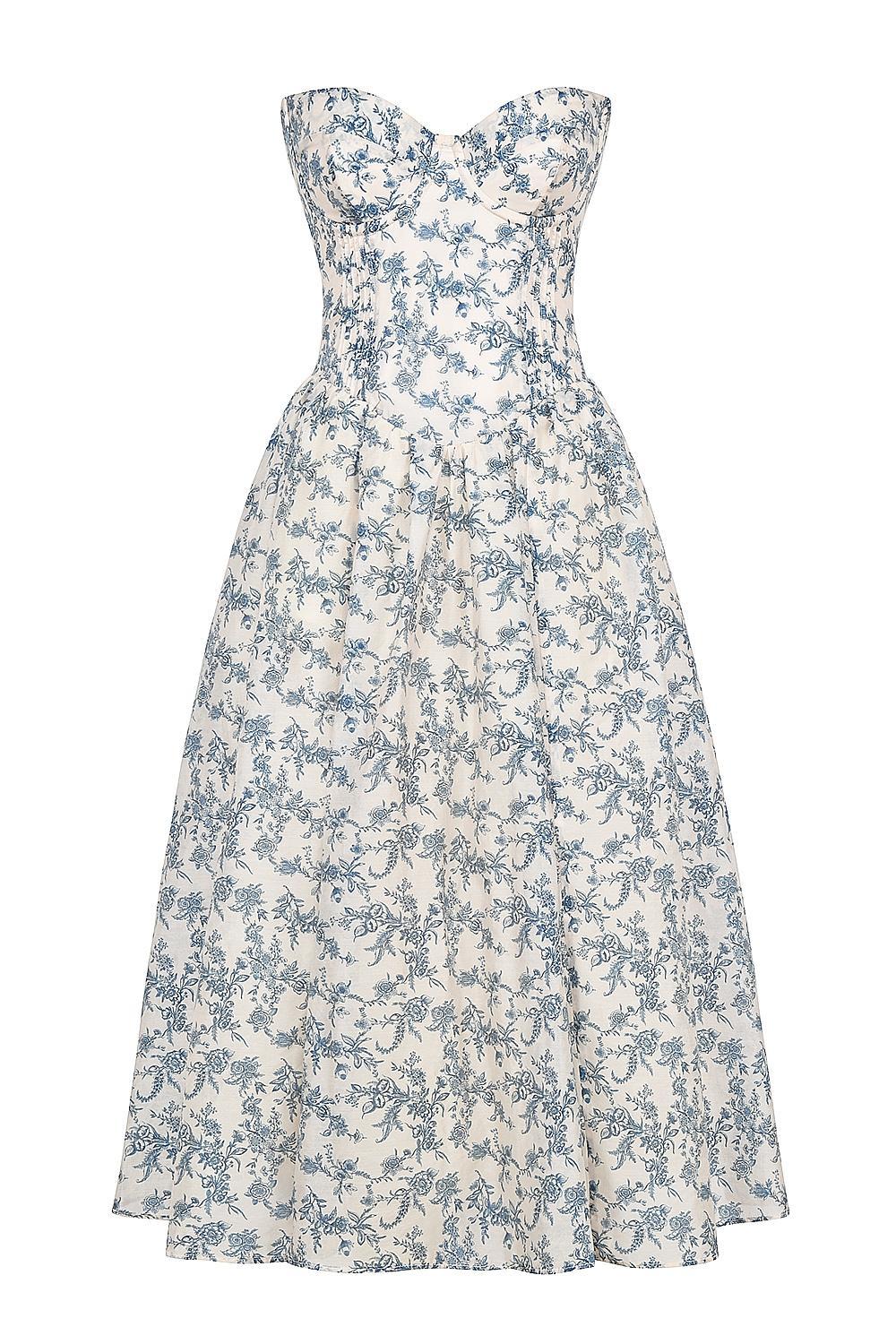 Bennett  english porcelain print strapless sundress Product Image
