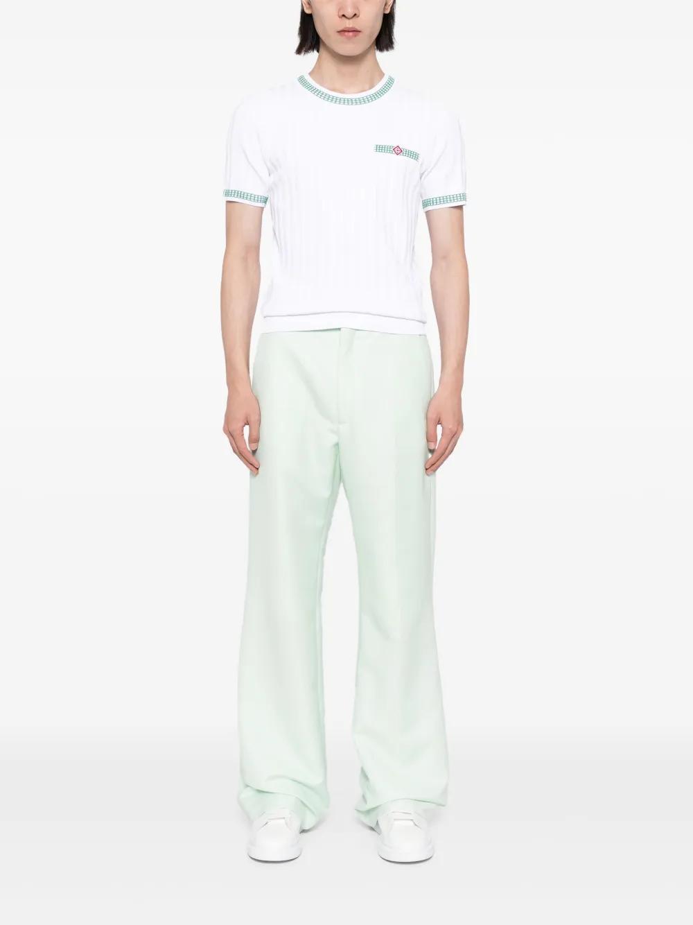 crew-neck ribbed-knit T-shirt Product Image