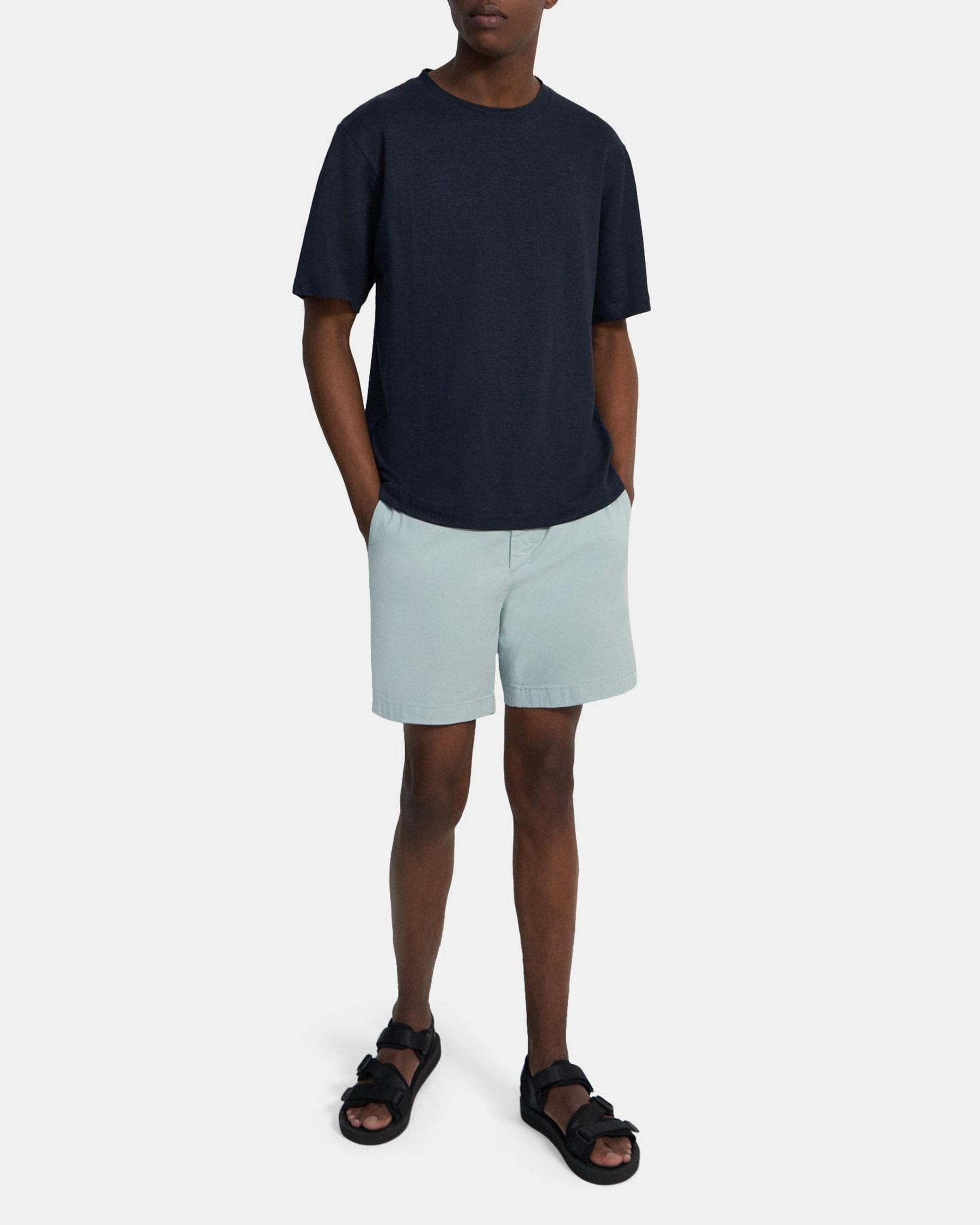 Short-Sleeve Tee in Stretch Linen Product Image