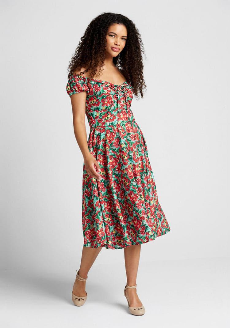 Sheen of Spring Fit And Flare Dress Product Image