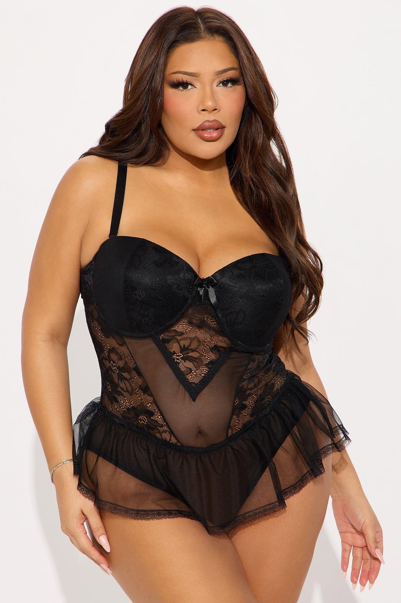 Send Your Love Lace Teddy - Black Product Image