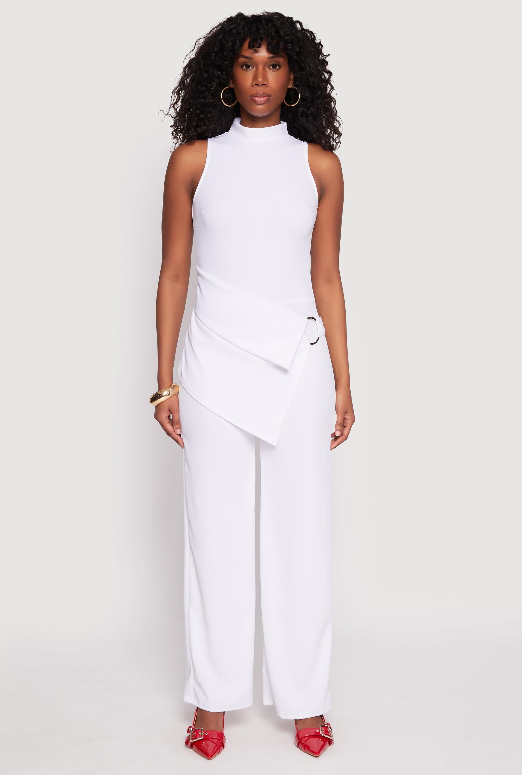 Womens Asymmetrical O Ring Waist Detail Jumpsuit Product Image