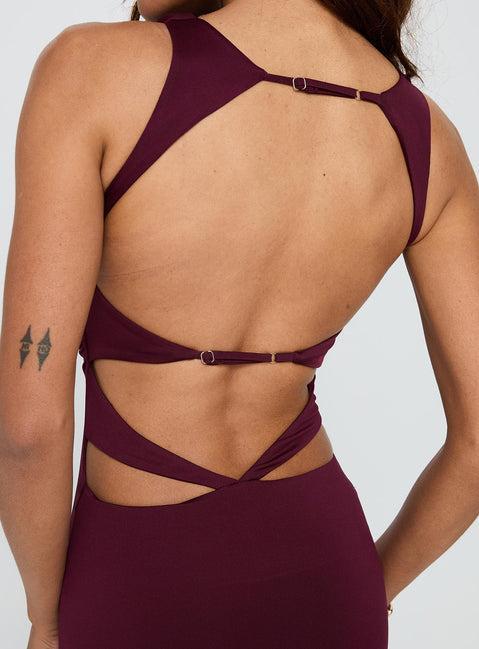 Undeniable Cut Out Maxi Dress Plum Product Image