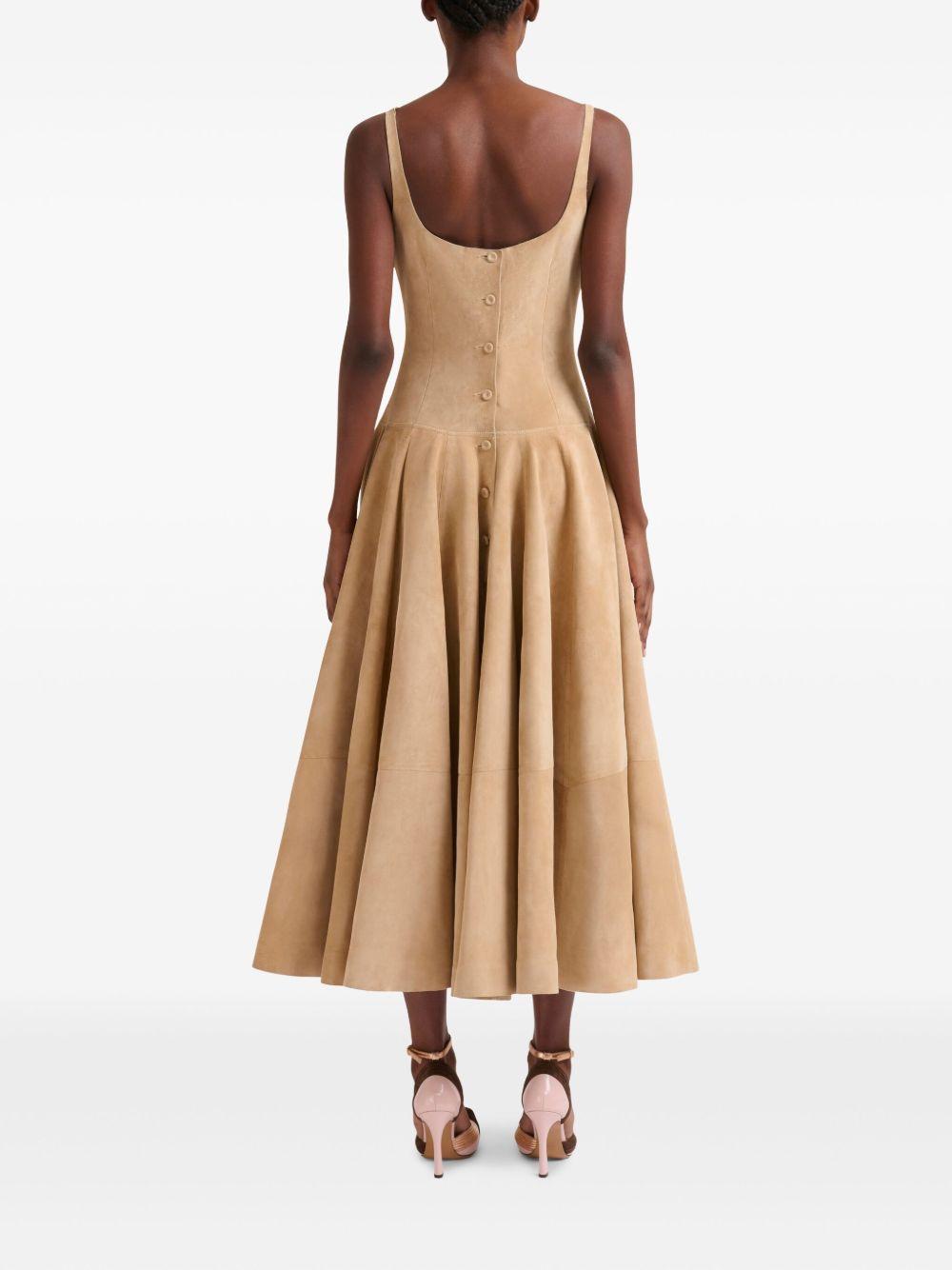 sleeveless A-line midi dress Product Image