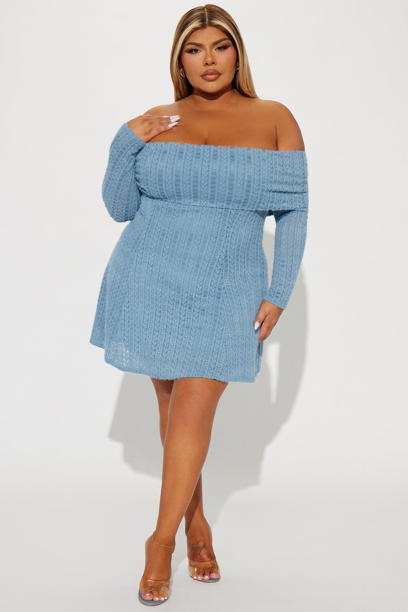 Margeaux Mini Dress - Dusty Blue Product Image