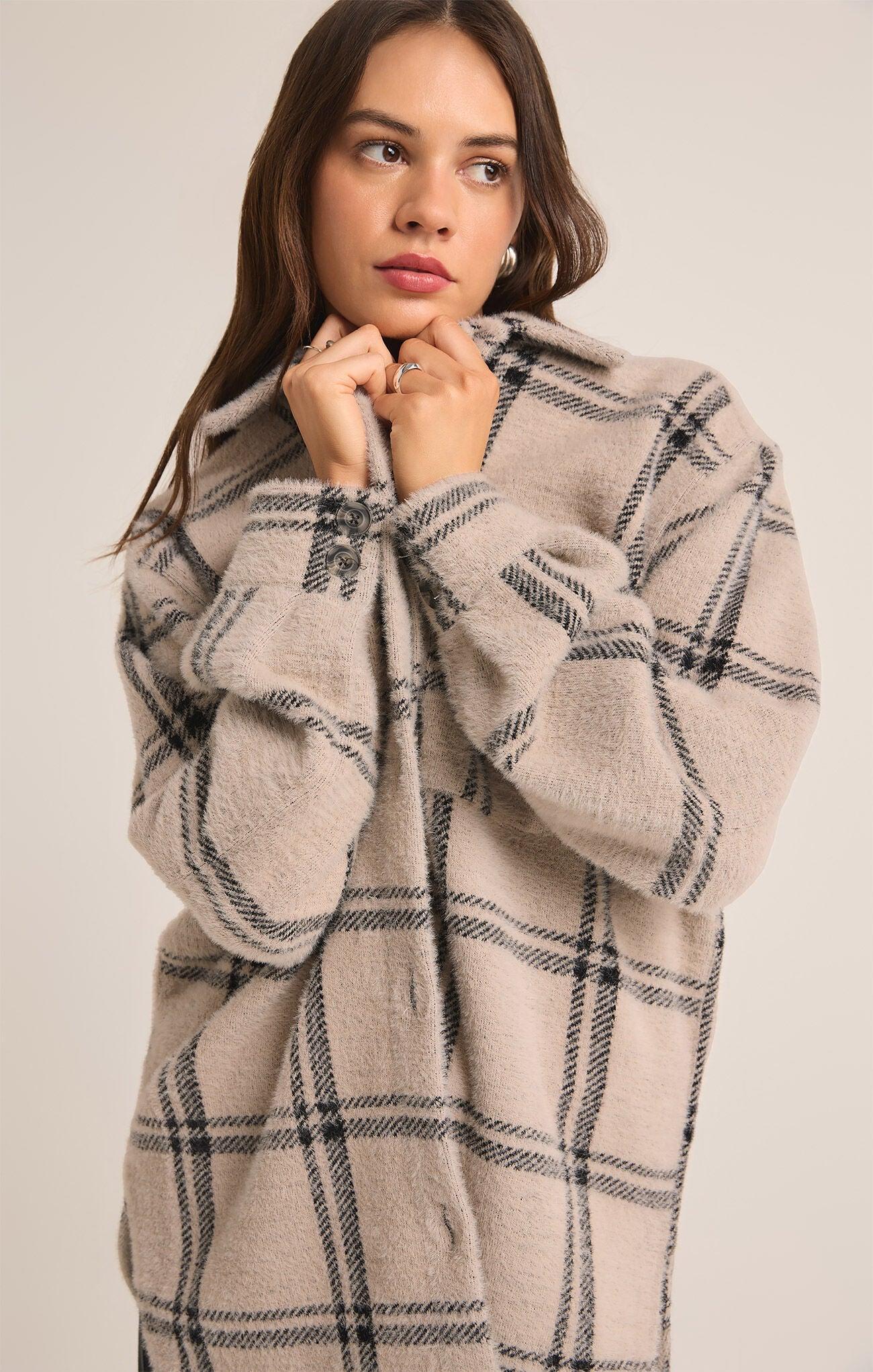PLAID TUCKER SHIRT JACKET Product Image