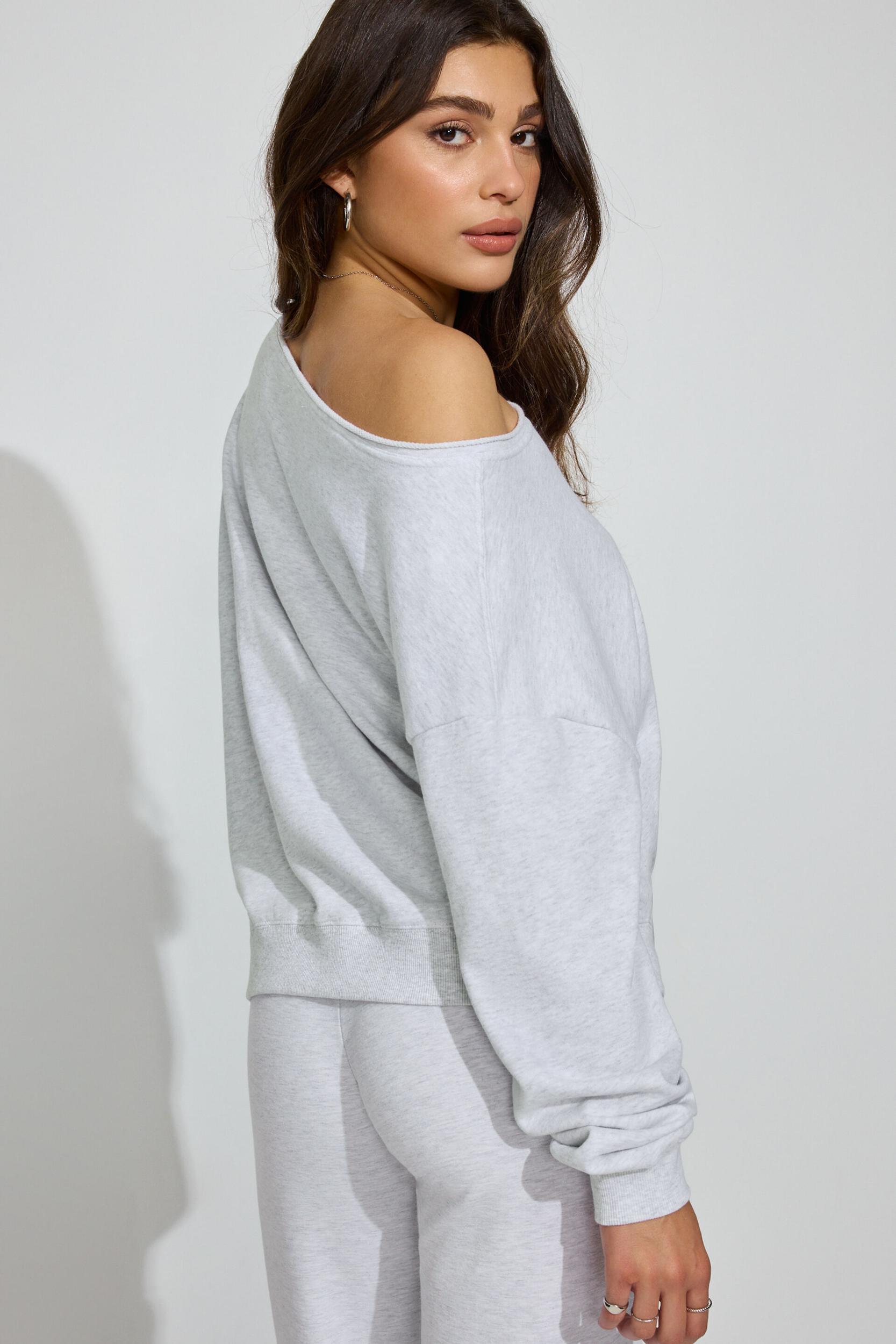 SoftTerry Off Shoulder Sweatshirt Product Image