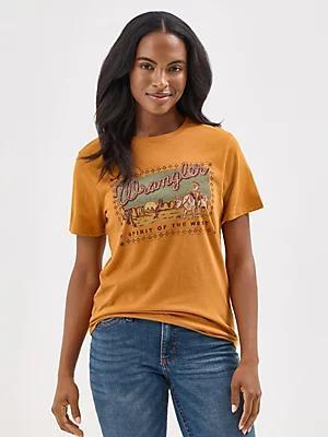 Women's Wrangler Southwestern Graphic Regular Fit Tee in Peach Parfait Product Image