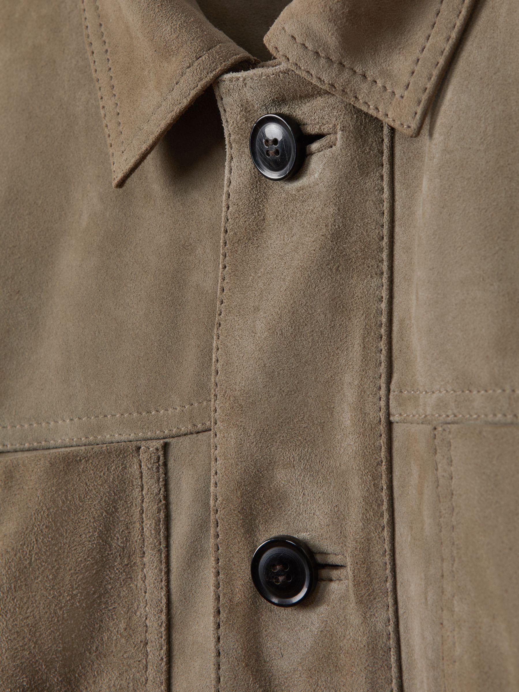 Suede Chest Pocket Jacket in Pistachio Product Image