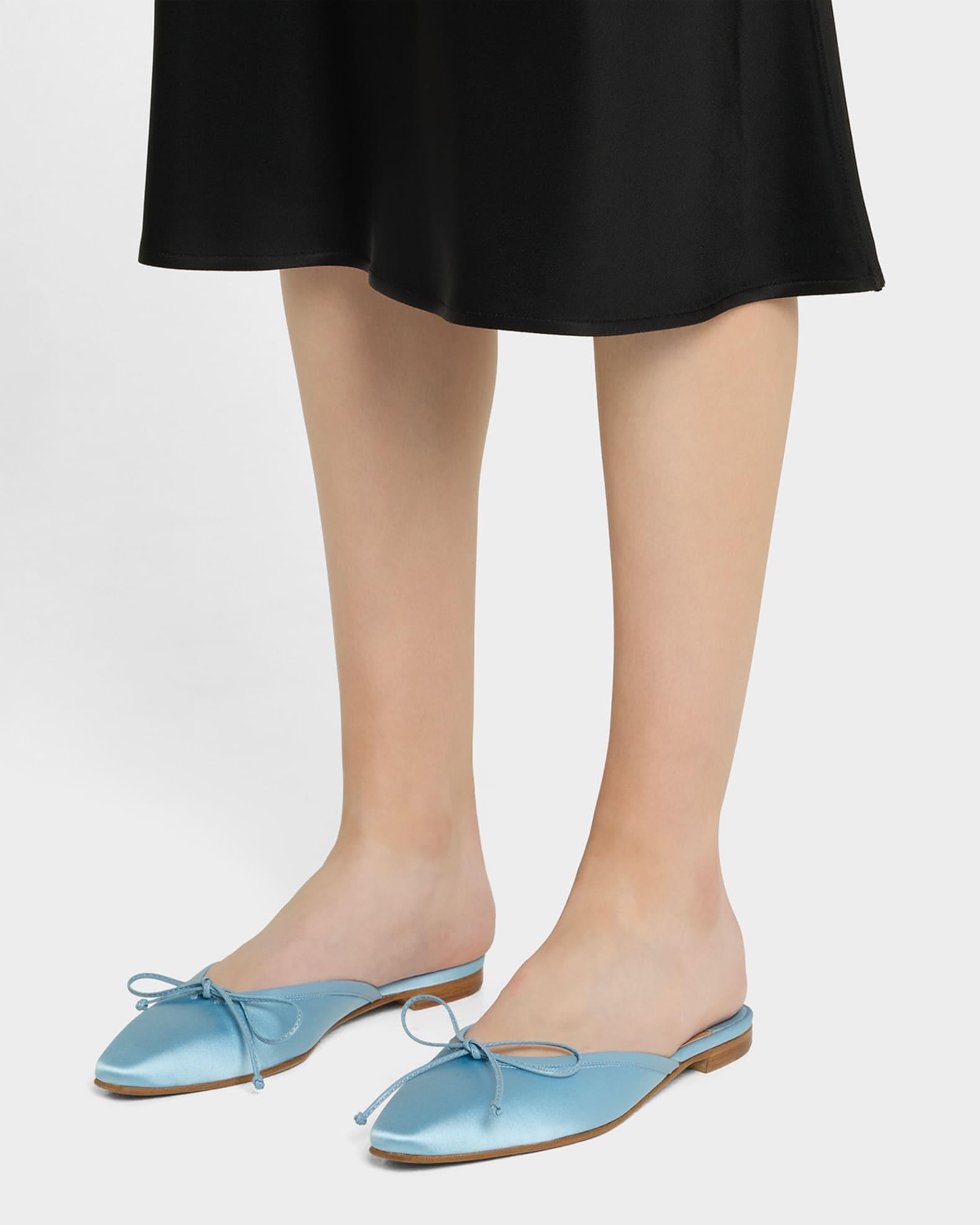 Satin Bow Ballerina Flats Product Image