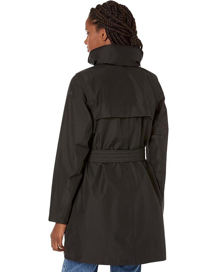 Women&apos;s Single Breasted Belted Rain Jacket with Removable Hood Product Image