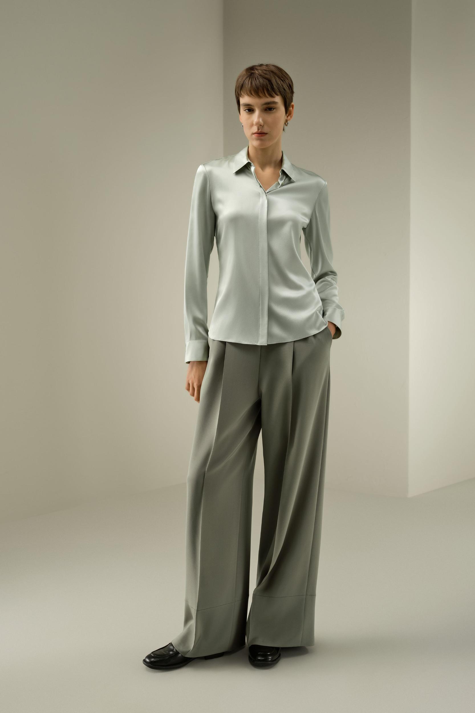 Elegant Silk Slim Fit Shirt Product Image