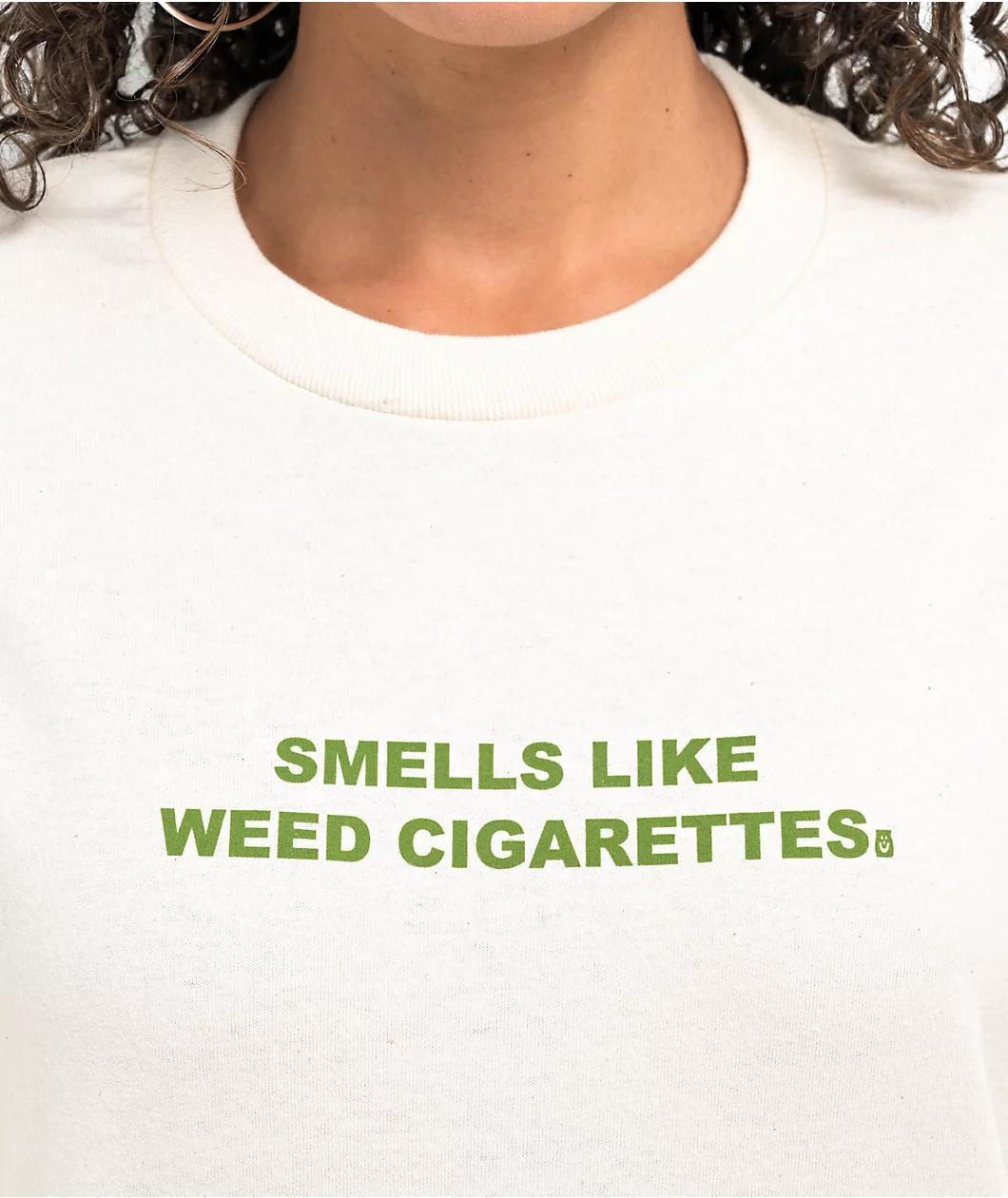 Honey TV Smells Like Weed Cigarettes Natural Long Sleeve T-Shirt Product Image