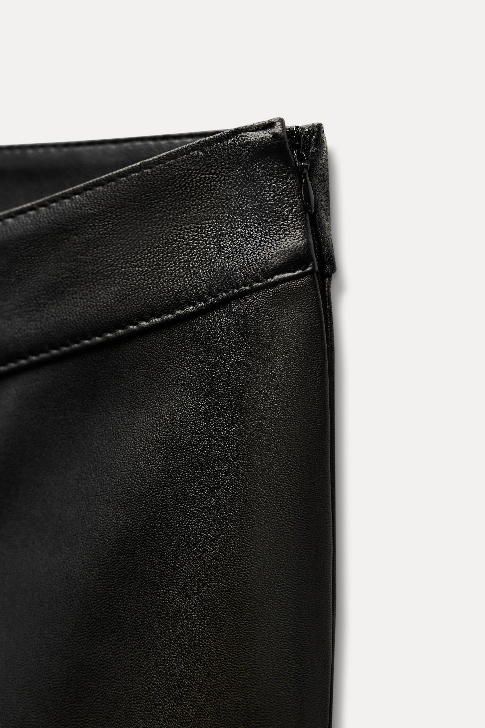 FLARED 100% LEATHER PANTS Product Image